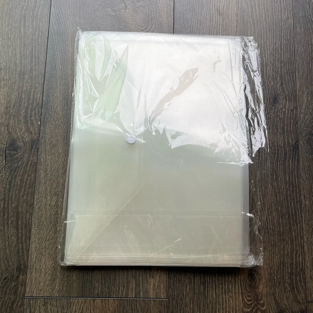 Clear Plastic Document Folders Set
